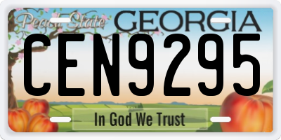 GA license plate CEN9295