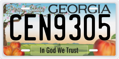 GA license plate CEN9305
