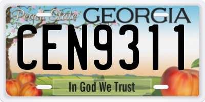 GA license plate CEN9311