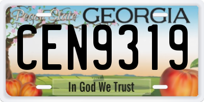 GA license plate CEN9319