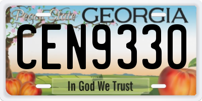 GA license plate CEN9330