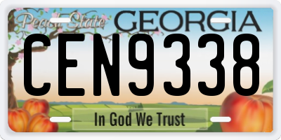 GA license plate CEN9338