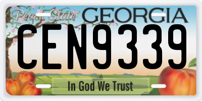 GA license plate CEN9339