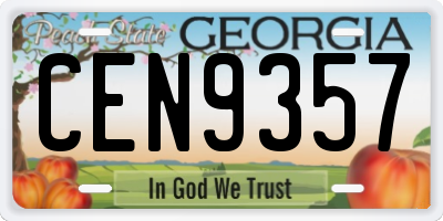 GA license plate CEN9357