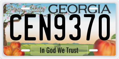 GA license plate CEN9370
