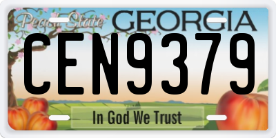 GA license plate CEN9379