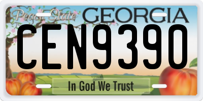 GA license plate CEN9390