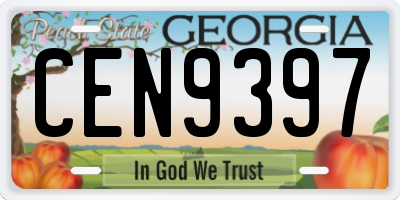 GA license plate CEN9397