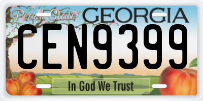 GA license plate CEN9399