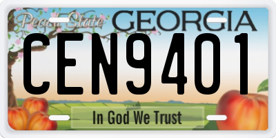GA license plate CEN9401