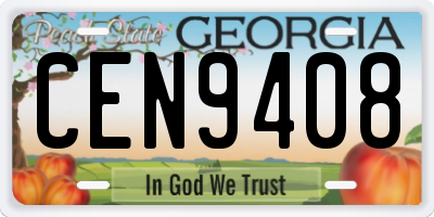 GA license plate CEN9408
