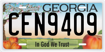 GA license plate CEN9409