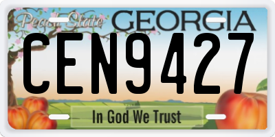 GA license plate CEN9427