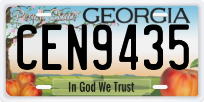 GA license plate CEN9435