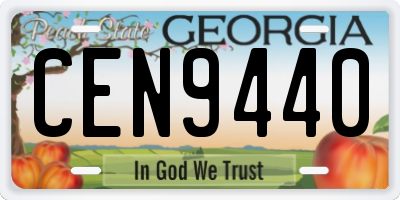GA license plate CEN9440