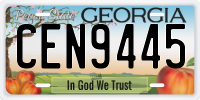 GA license plate CEN9445