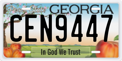 GA license plate CEN9447