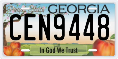 GA license plate CEN9448