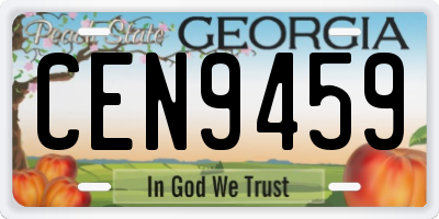 GA license plate CEN9459