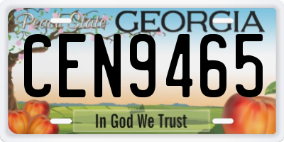 GA license plate CEN9465