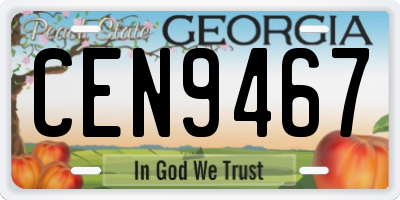 GA license plate CEN9467