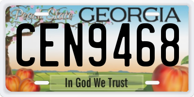 GA license plate CEN9468