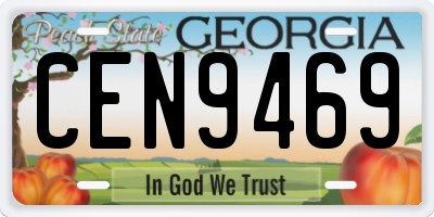 GA license plate CEN9469