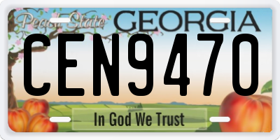 GA license plate CEN9470