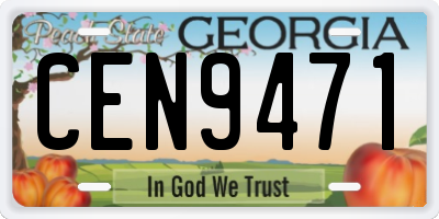 GA license plate CEN9471