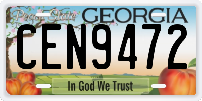 GA license plate CEN9472