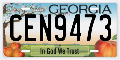 GA license plate CEN9473