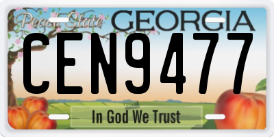 GA license plate CEN9477