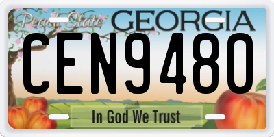 GA license plate CEN9480