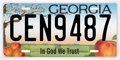 GA license plate CEN9487