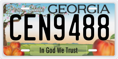 GA license plate CEN9488