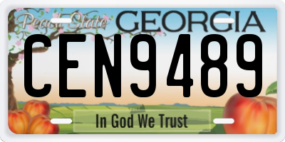 GA license plate CEN9489