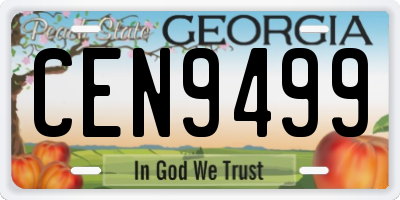 GA license plate CEN9499