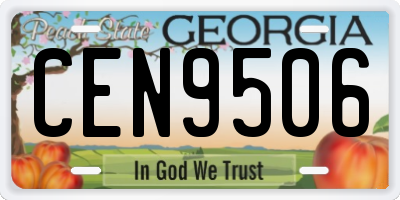 GA license plate CEN9506