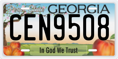 GA license plate CEN9508