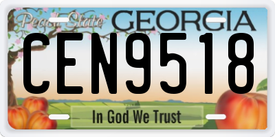 GA license plate CEN9518