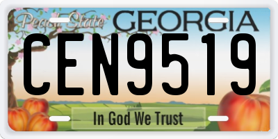 GA license plate CEN9519