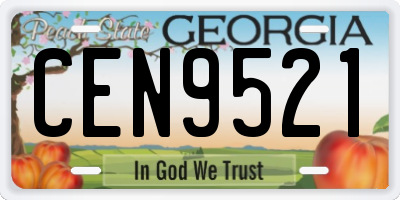 GA license plate CEN9521
