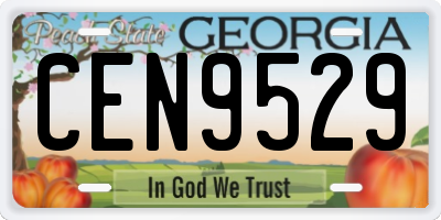 GA license plate CEN9529
