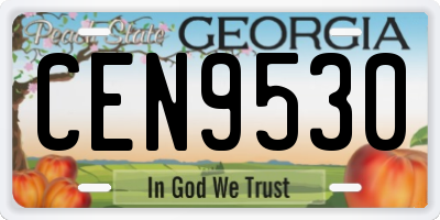 GA license plate CEN9530