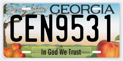 GA license plate CEN9531