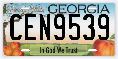 GA license plate CEN9539