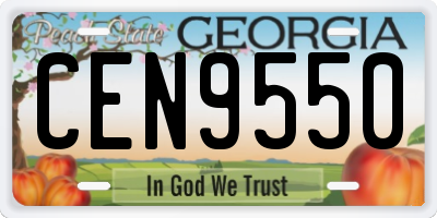 GA license plate CEN9550