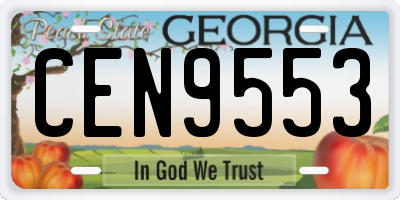 GA license plate CEN9553