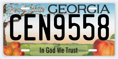 GA license plate CEN9558