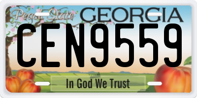 GA license plate CEN9559